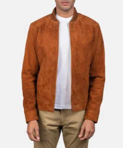 Alternative view of Blain Brown Suede Bomber Jacket