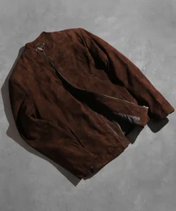 Alternative view of Charcoal Mocha Suede Biker Jacket Pure Leather Jacket Maker