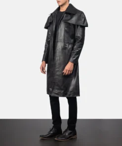 Alternative view of Classic Black Leather Duster