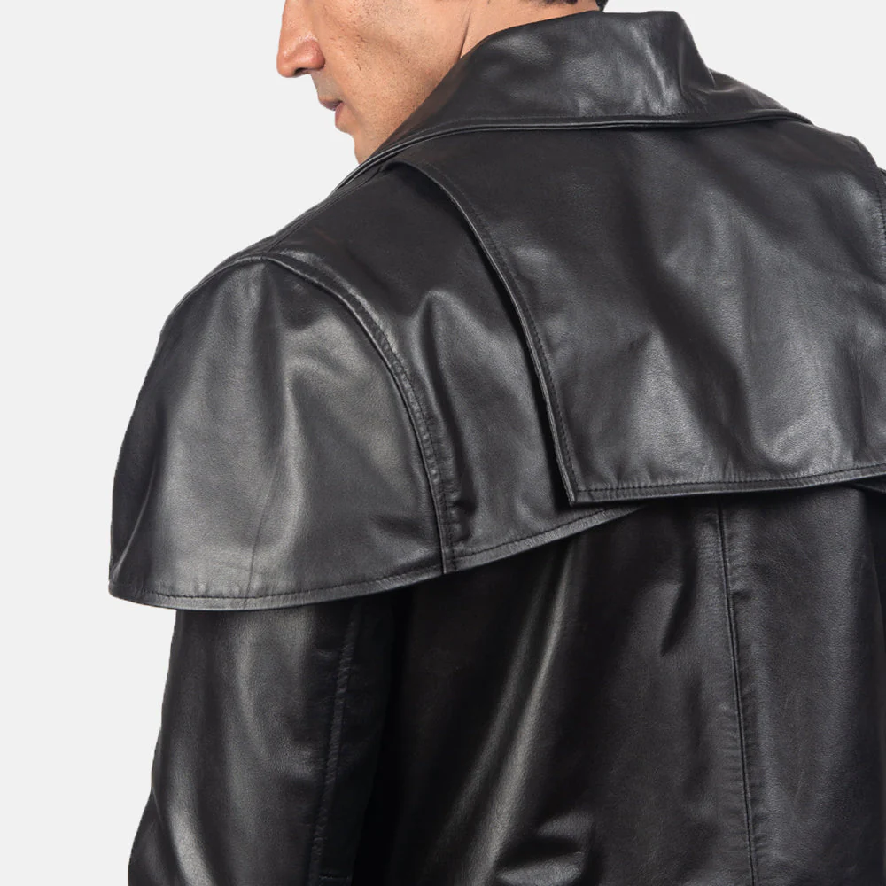 Classic Black Leather Duster - Image 5