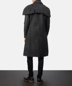 Alternative view of Classic Distressed Black Leather Duster