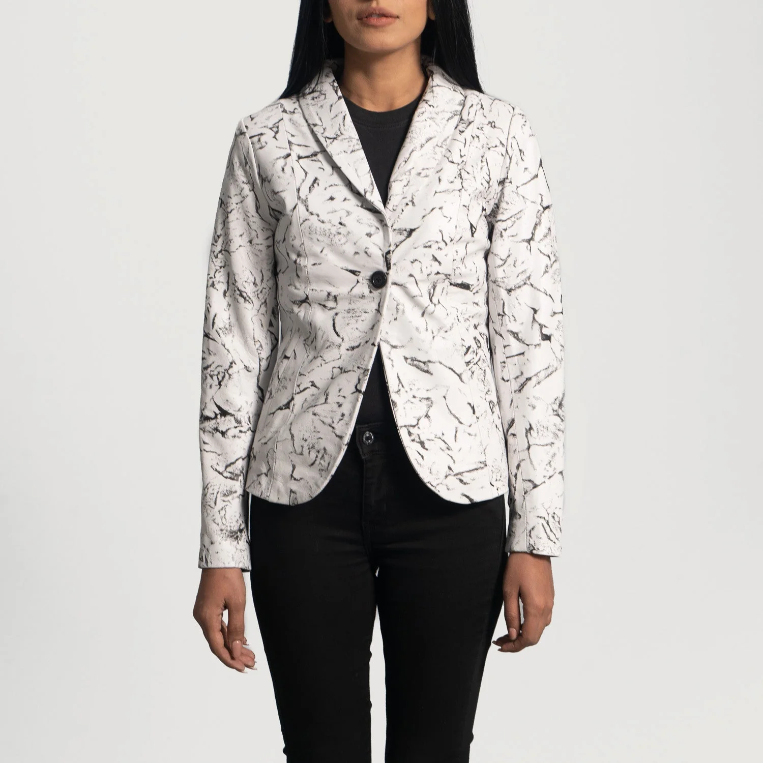 Donna Blake White Leather Blazer - Image 5