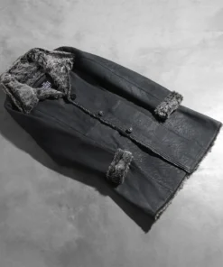 Alternative view of Erica Shearling Black Leather Coat