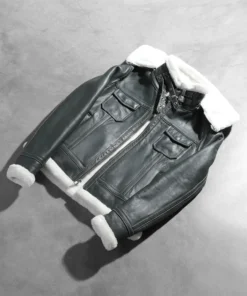 Alternative view of Fiona Green Hooded Shearling Leather Jacket