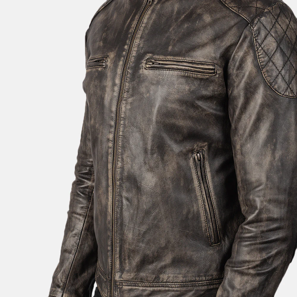 Gatsby Distressed Brown Leather Jacket - Image 5