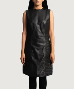 Luxe Black Leather Dress