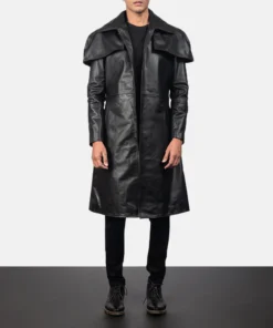 Classic Black Leather Duster