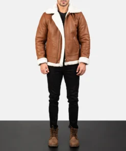 Alternative view of Francis B-3 Brown Leather Bomber Jacket