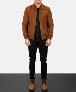 Alternative view of Tomchi Tan Suede Leather Jacket