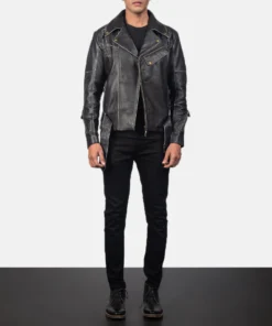 Alternative view of Vincent Black Leather Biker Jacket