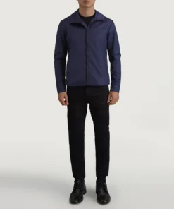 Alternative view of Wesley Blue Hooded Windbreaker Jacket