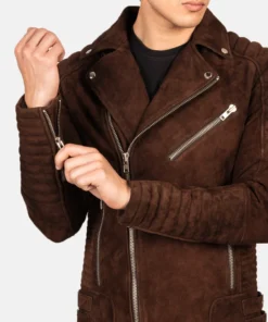 Armand Mocha Suede Biker Jacket