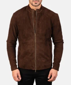 Charcoal Mocha Suede Biker Jacket Pure Leather Jacket Maker