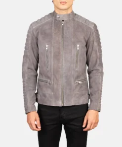 Damian Grey Suede Biker Jacket