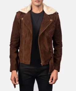 Alternative view of Furton Mocha Suede Biker Jacket