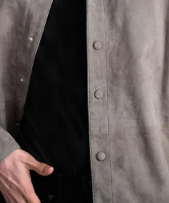 Alternative view of Haven Grey Suede Leather Shirt