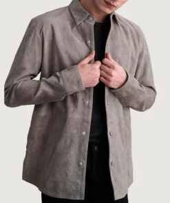 Haven Grey Suede Leather Shirt