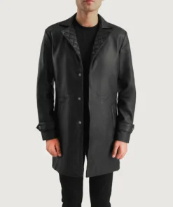 Infinity Black Leather Coat