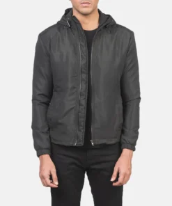 Jimmy Black Hooded Windbreaker Jacket