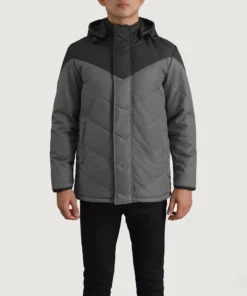 Alternative view of Luka Black & Grey Hooded Puffer Jacket