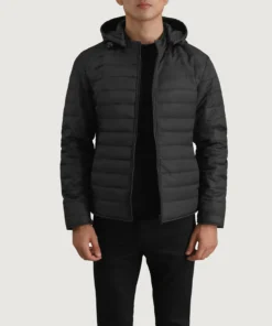 Tyler Black Hooded Puffer Jacket