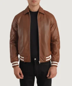 Walton Brown Leather Varsity Jacket