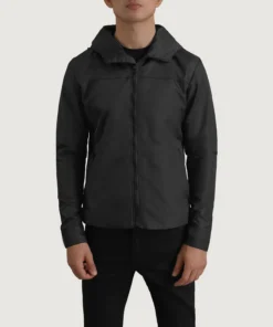 Wesley Black Hooded Windbreaker Jacket