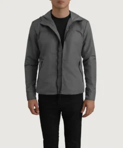Wesley Grey Hooded Windbreaker Jacket