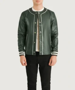 Willis Green Leather Varsity Jacket
