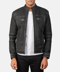 Youngster Distressed Black Leather Jacket