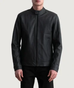 Alternative view of Zen Matte Black Leather Biker Jacket
