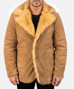 Furlong Beige Suede Leather Coat