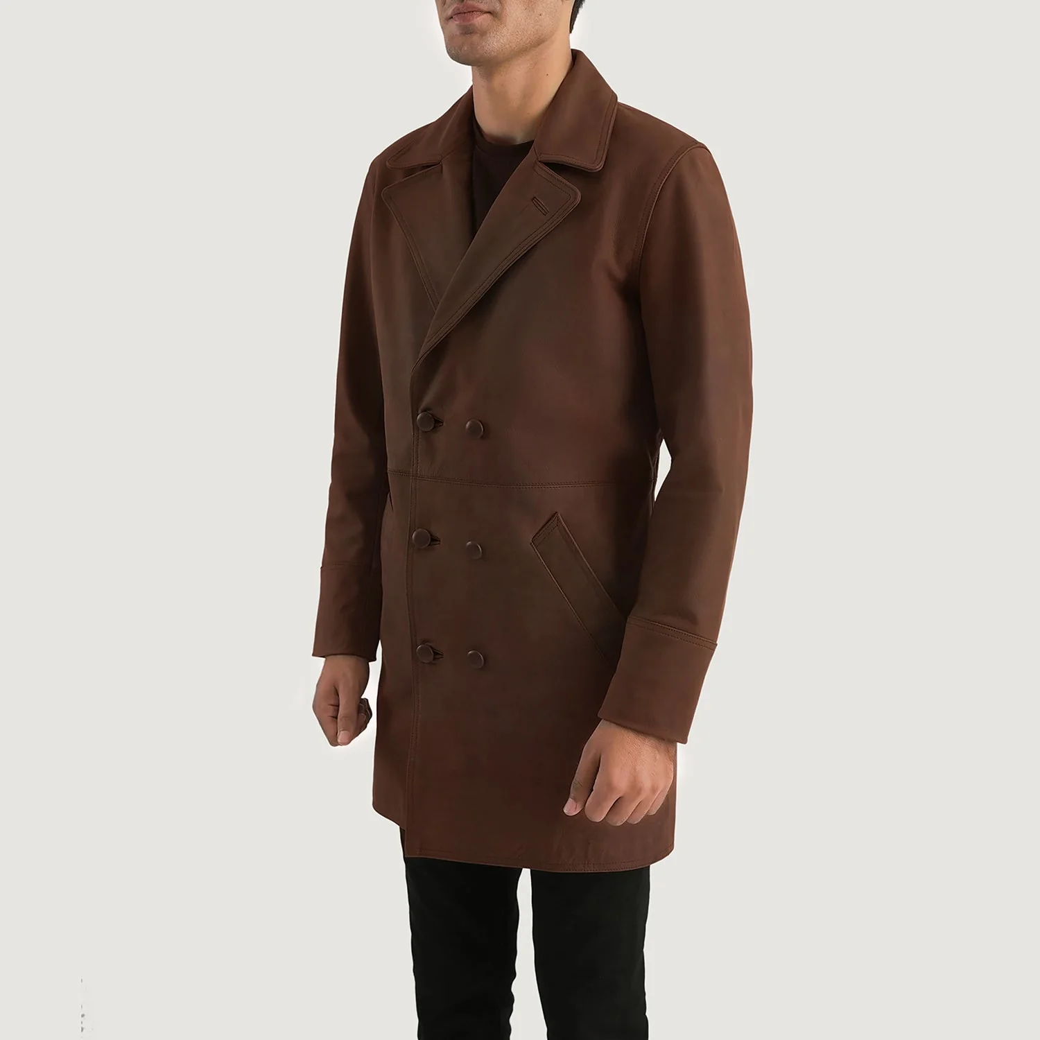 Half Life Brown Leather Coat - Image 3