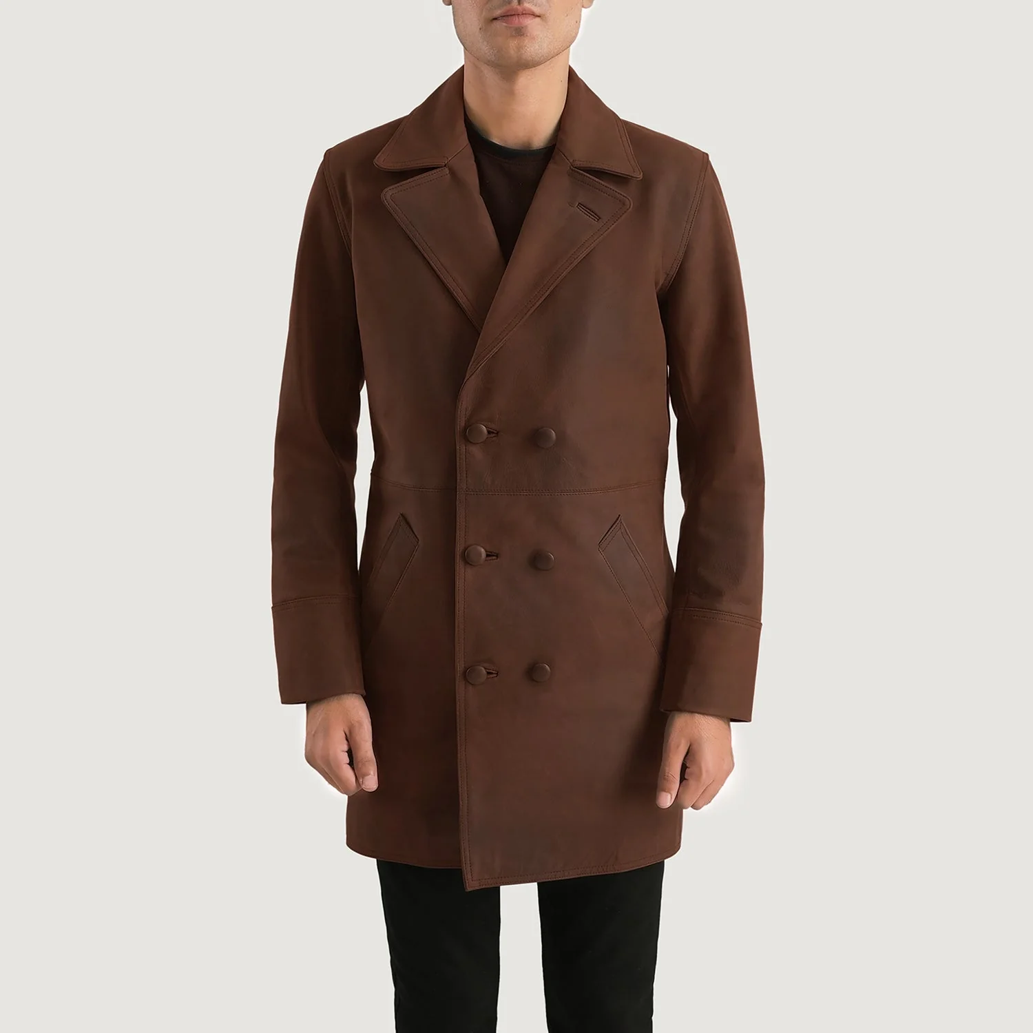 Half Life Brown Leather Coat - Image 4