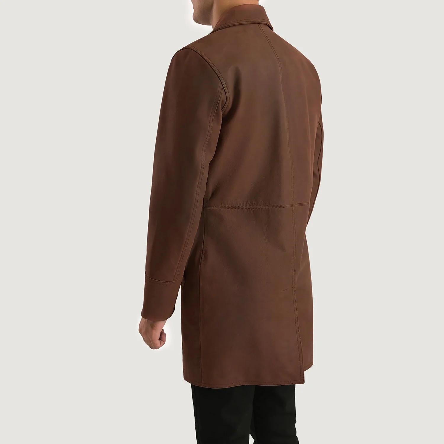 Half Life Brown Leather Coat - Image 5