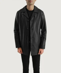 Urban Slate Black Leather Coat