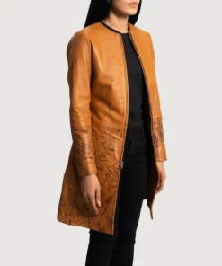 Alternative view of Sandy Tan Dye Leather Coat