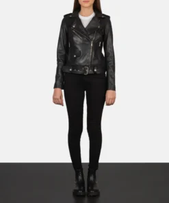 Alternative view of Alison Black Leather Biker Jacket