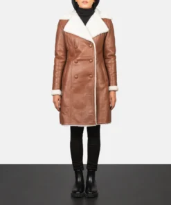 Alternative view of Amie Brown Double Breasted Shearling Coat