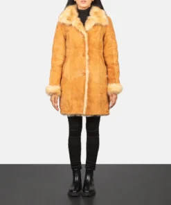 Alternative view of Erica Shearling Beige Leather Coat