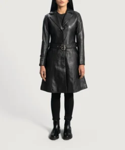Alternative view of Moonlight Black Leather Trench Coat