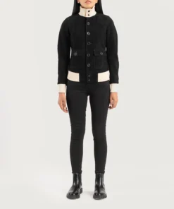 Alternative view of Sasha A1 Black Suede Bomber Jacket