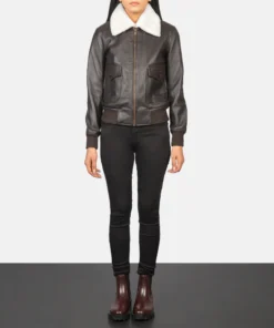 Alternative view of Stella G-1 Brown Leather Bomber Jacket