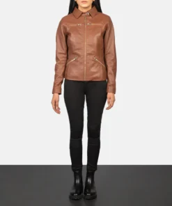 Alternative view of Tomachi Brown Leather Jacket