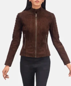 Alternative view of Adalyn Quilted Mocha Suede Biker Jacket