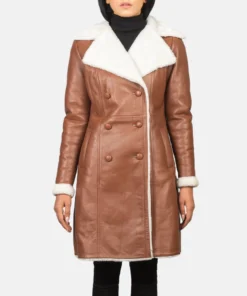 Amie Brown Double Breasted Shearling Coat