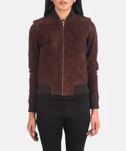 Bliss Brown Suede Bomber Jacket