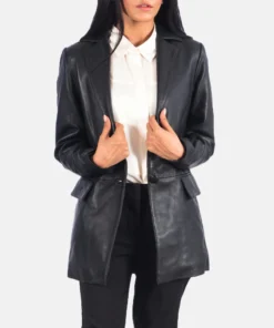 Marilyn Black Leather Blazer