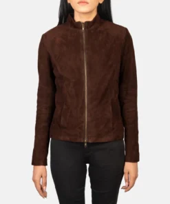 Alternative view of Rumella Mocha Suede Biker Jacket