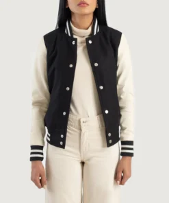 Savant Black & White Hybrid Varsity Jacket